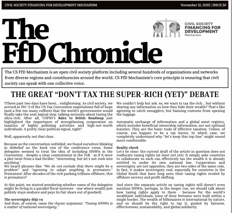 FfD Chronicle: The Great “Don’t Tax the Super-Rich (Yet)” Debate
