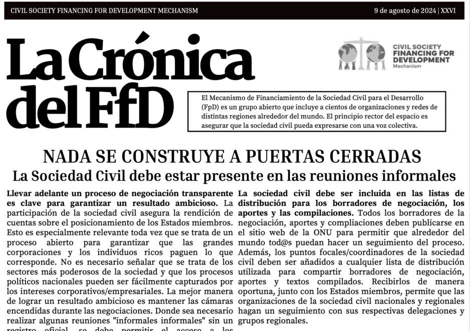 La Cronica del FfD: Nada se construye a puertas cerradas