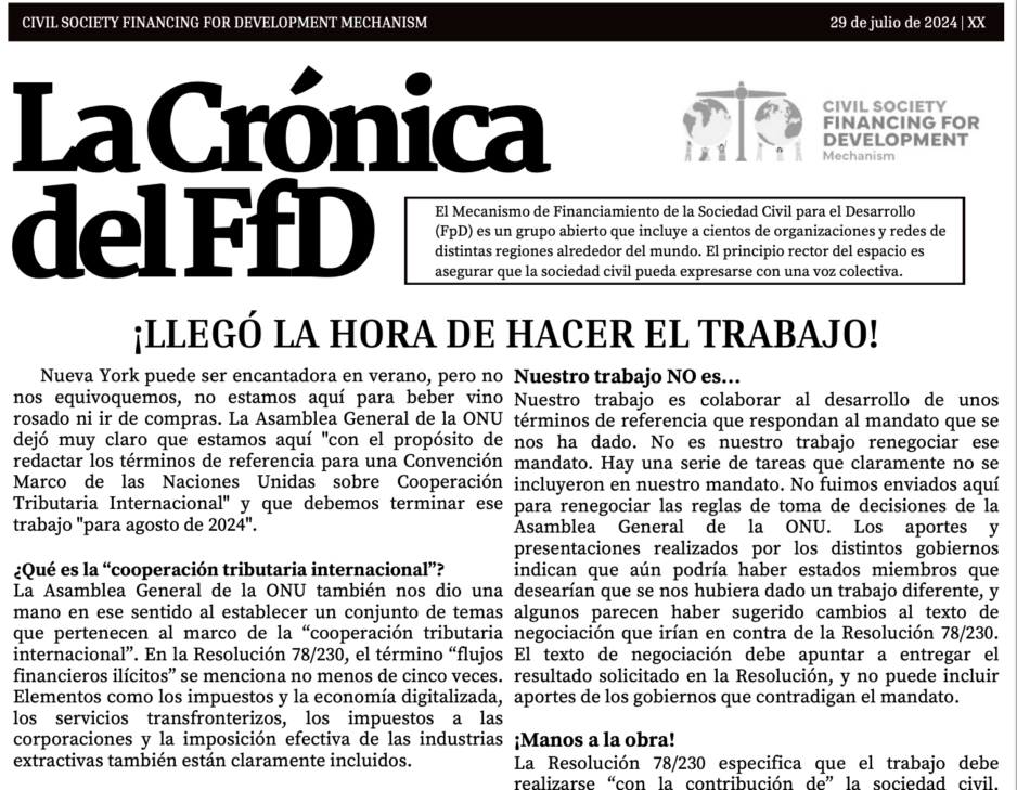 La Crónica del FfD: ¡Llegó la hora de hacer el trabajo!
