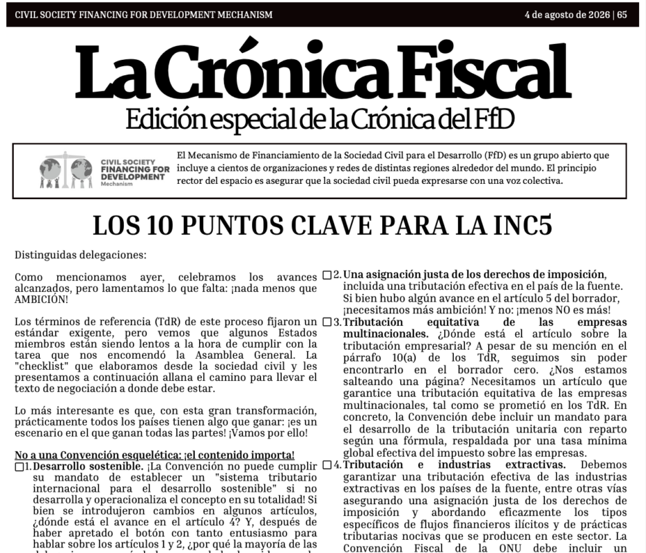 Los 10 puntos clave para la INC5