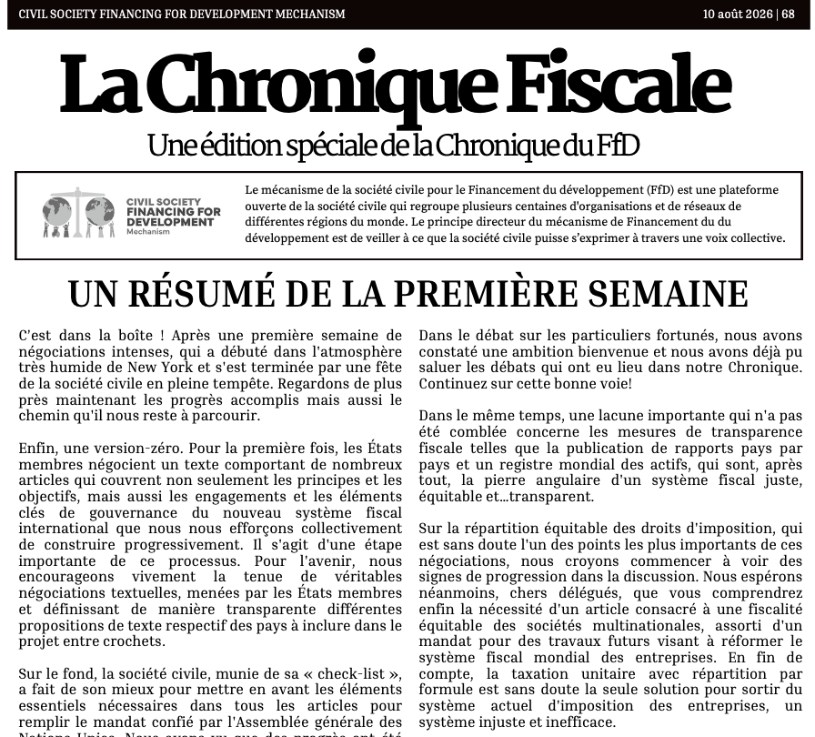 Un résumé de la première semaine